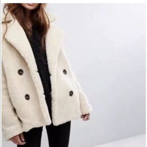 Free People Faux Shearling Coat NEW with tags Sz M